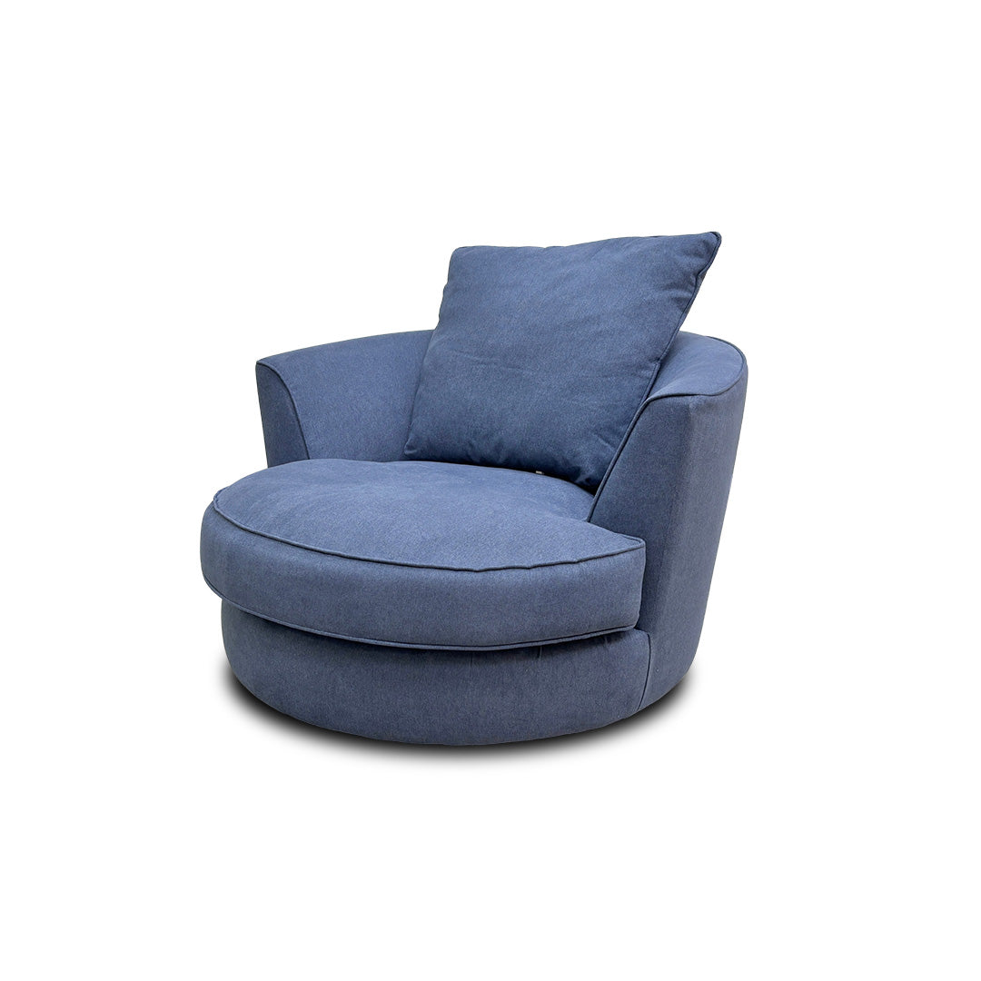 'Legend' Cosmo Navy Fabric Swivel Chair