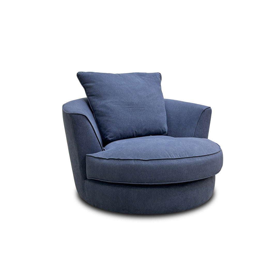 'Legend' Cosmo Navy Fabric Swivel Chair
