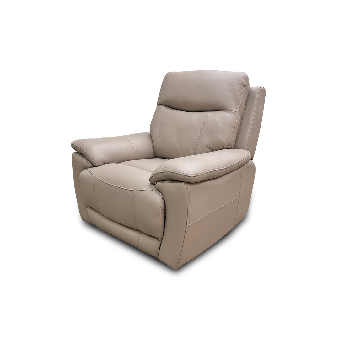 'Sloane' Cat-40/08 Oyster Leather Power Recliner Chair