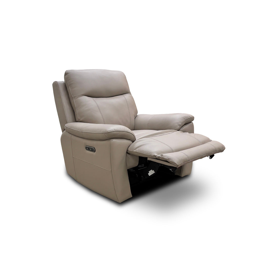 'Sloane' Cat-40/08 Oyster Leather Power Recliner Chair