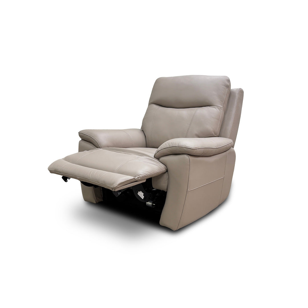 'Sloane' Cat-40/08 Oyster Leather Power Recliner Chair