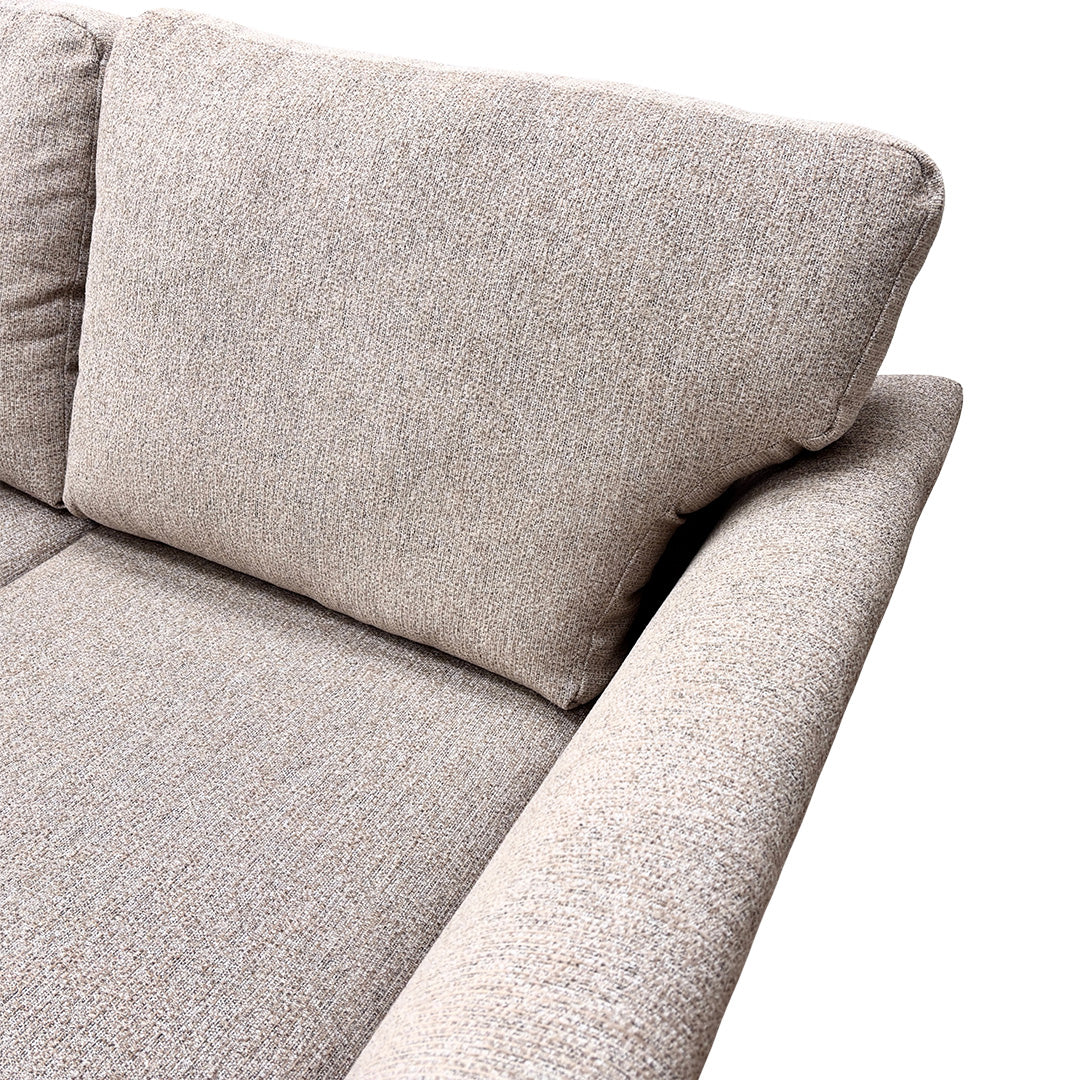 'Poppy' Beige Tight Weave Fabric Large 2 Seater Sofa Bed