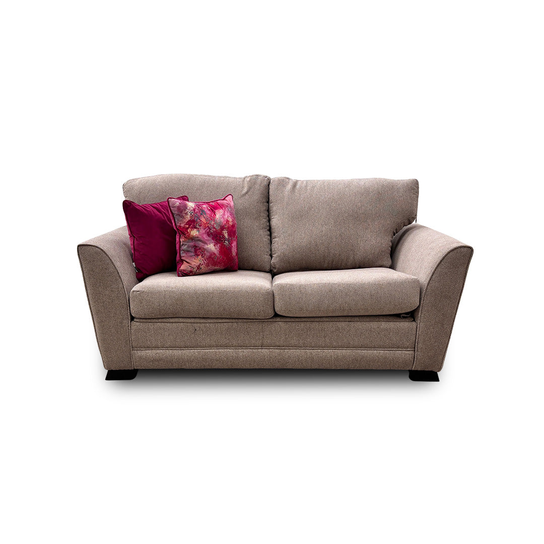 'Poppy' Oatmeal Tight Weave Fabric Large 2 Seater Sofa Bed