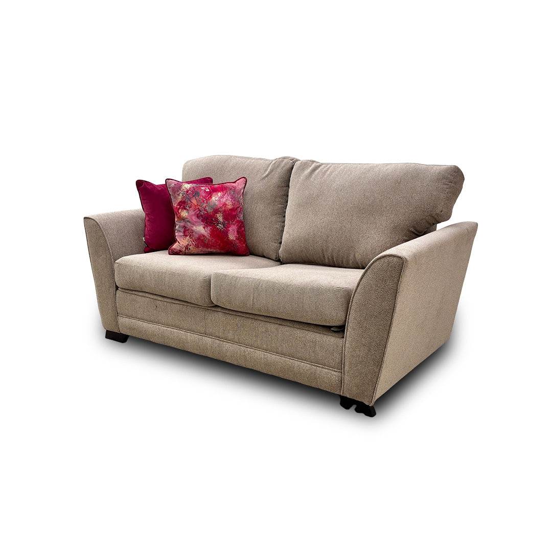 'Poppy' Oatmeal Tight Weave Fabric Large 2 Seater Sofa Bed