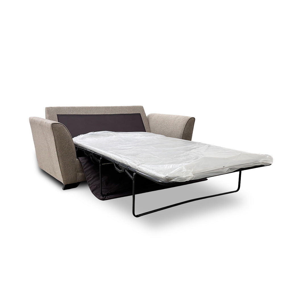 'Poppy' Oatmeal Tight Weave Fabric Large 2 Seater Sofa Bed