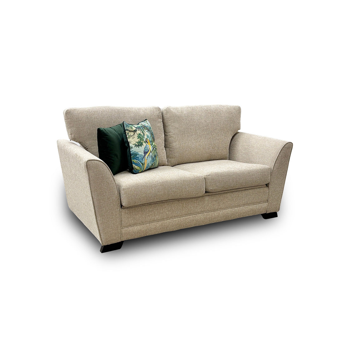 'Poppy' Cream Tight Weave Fabric Large 2 Seater Sofa Bed