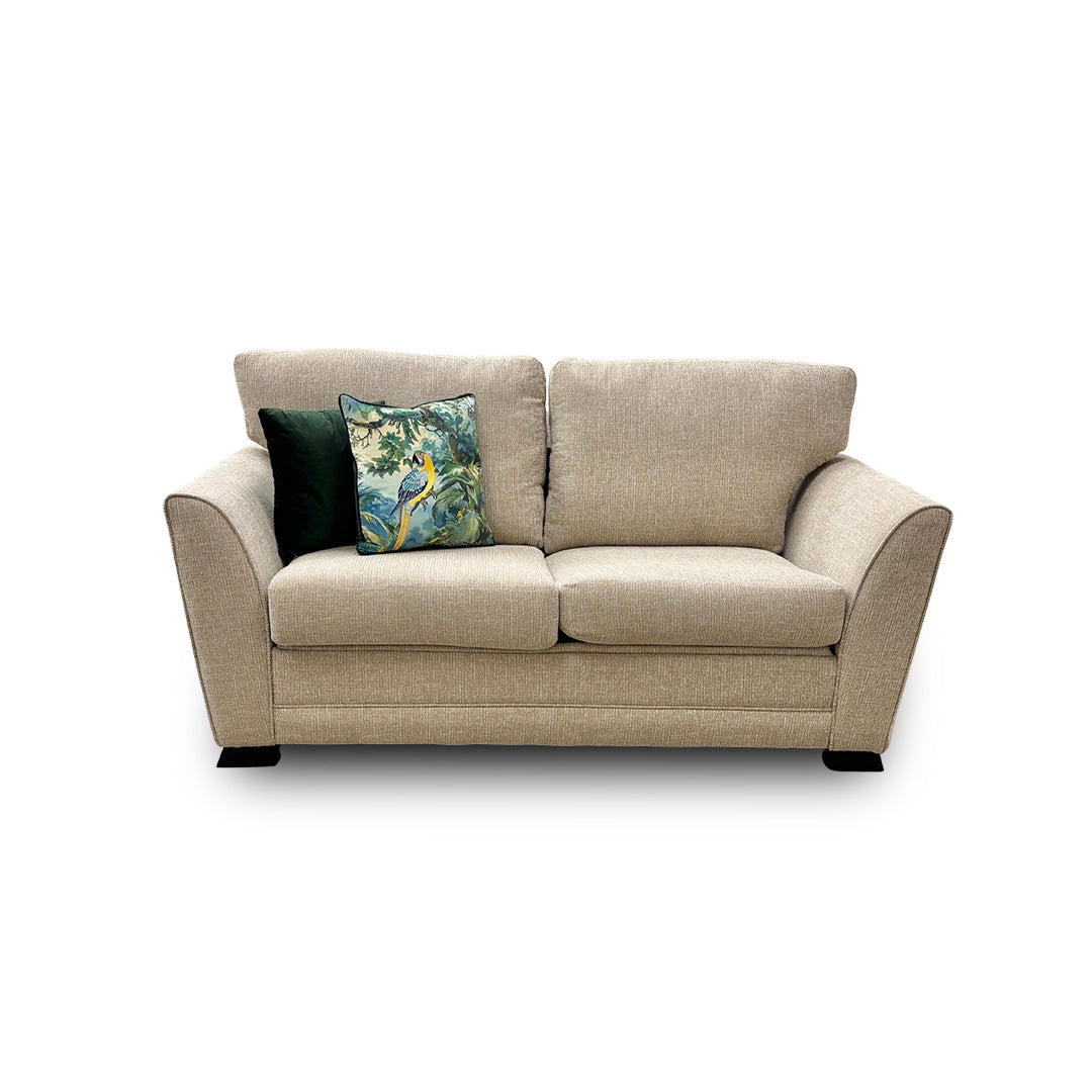 'Poppy' Cream Tight Weave Fabric Large 2 Seater Sofa Bed