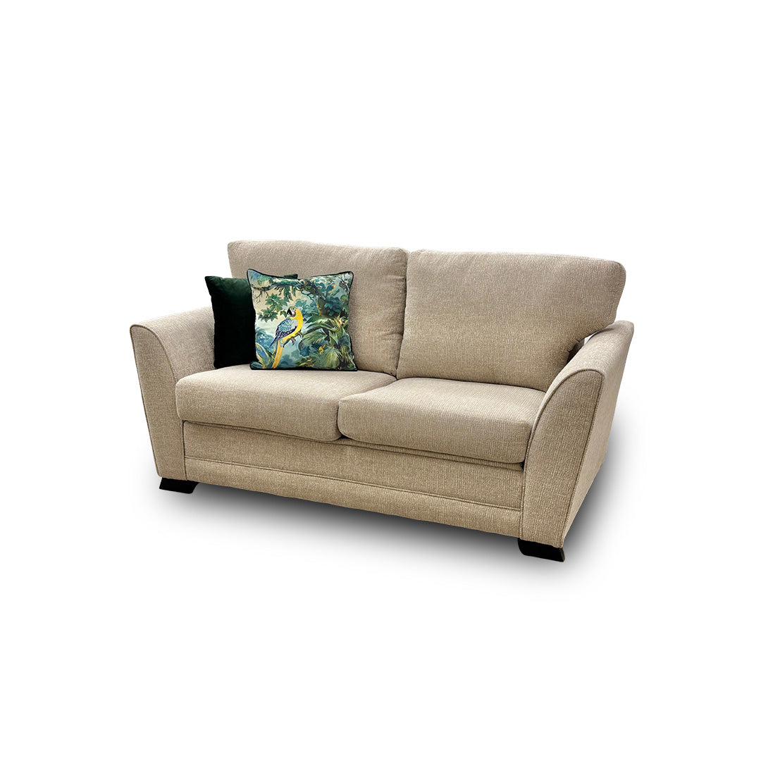 'Poppy' Cream Tight Weave Fabric Large 2 Seater Sofa Bed