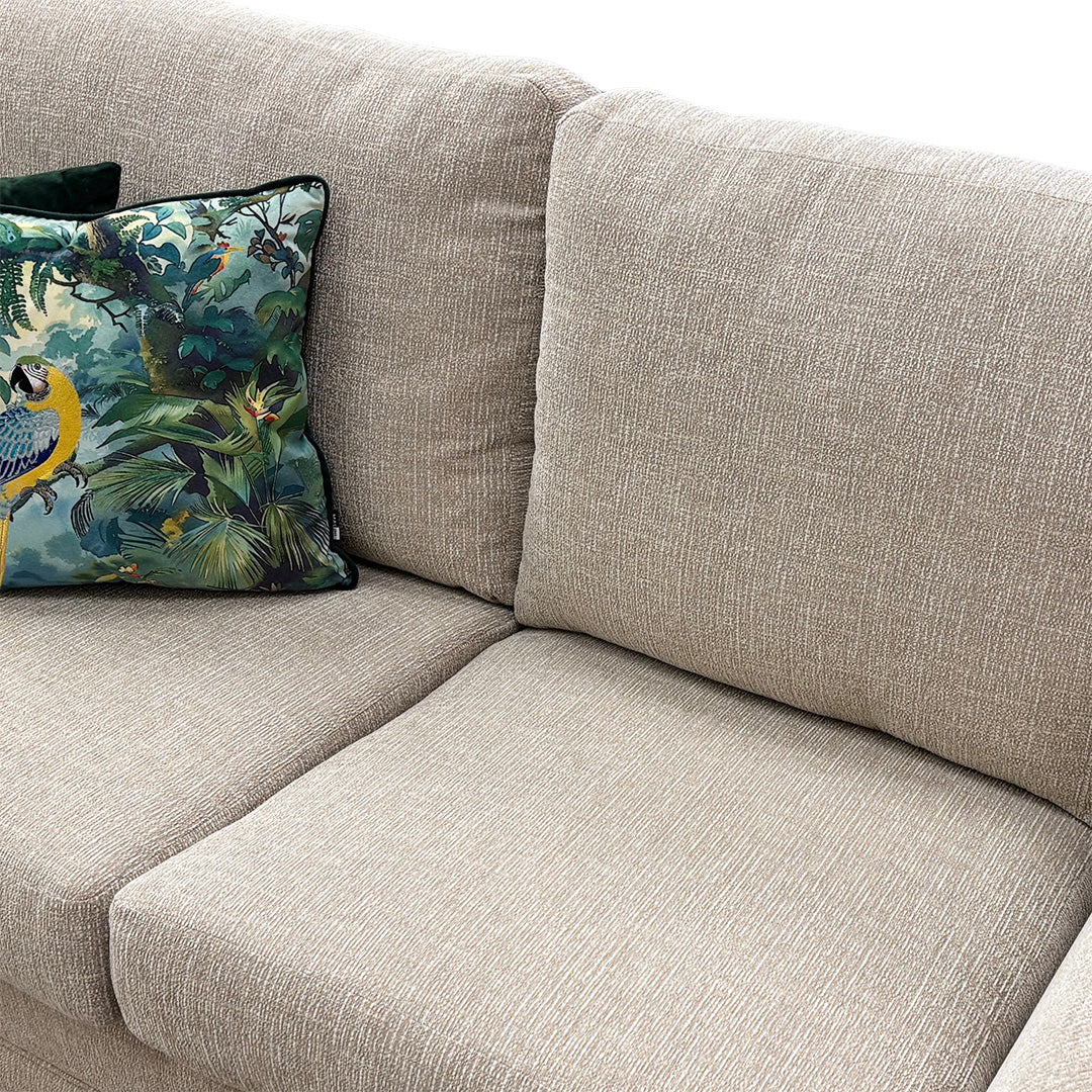 'Poppy' Cream Tight Weave Fabric Large 2 Seater Sofa Bed