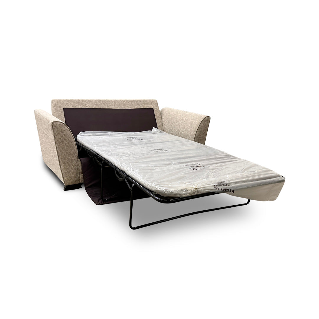 'Poppy' Cream Tight Weave Fabric Large 2 Seater Sofa Bed