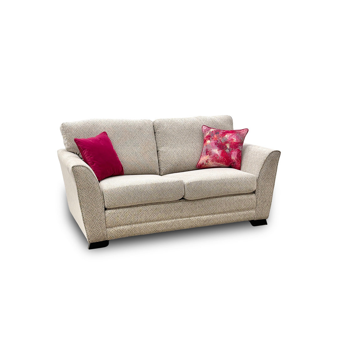 'Poppy' Taupe Woven Fabric Large 2 Seater Sofa Bed