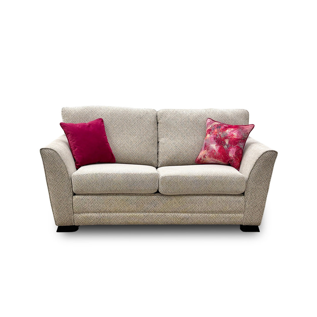 'Poppy' Taupe Woven Fabric Large 2 Seater Sofa Bed