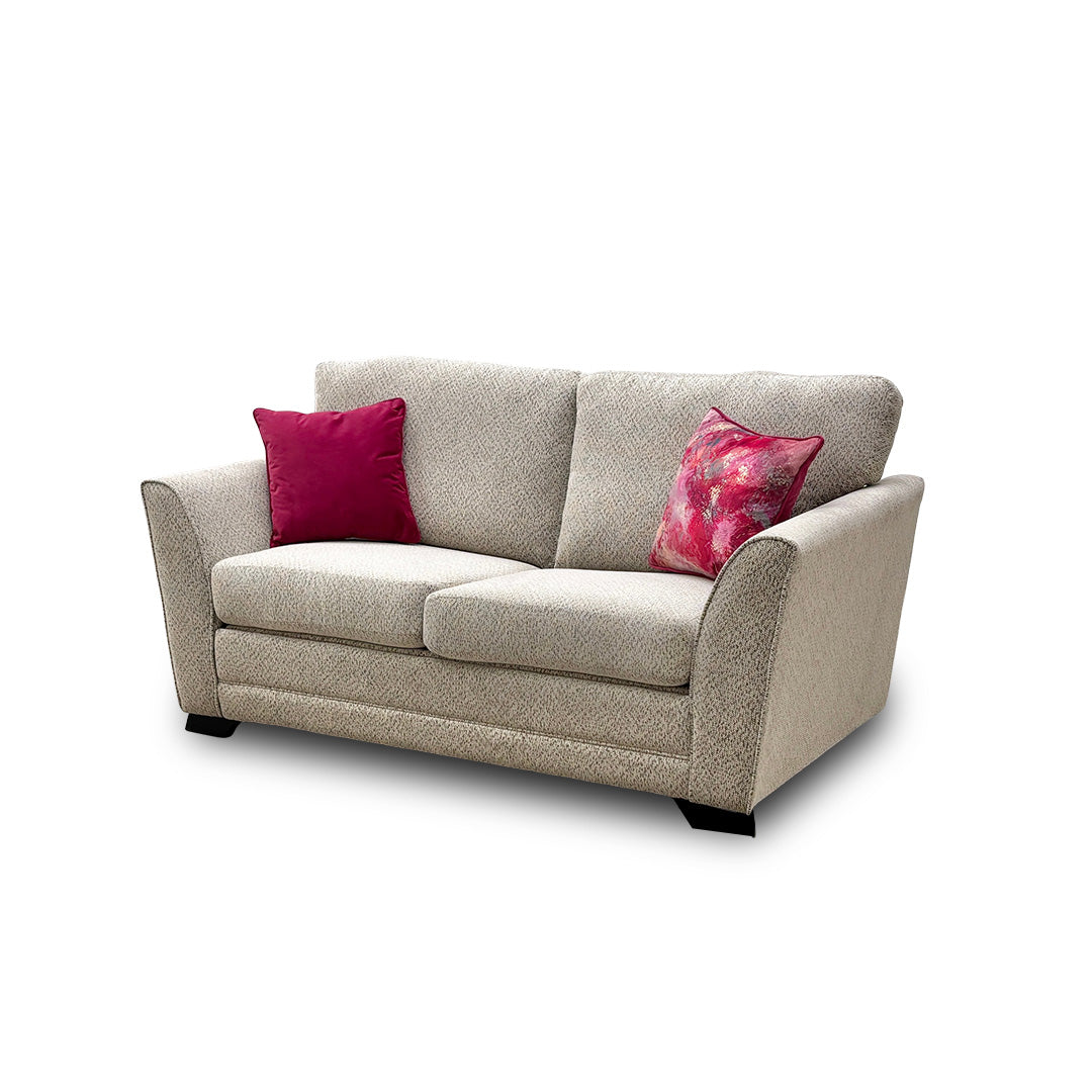 'Poppy' Taupe Woven Fabric Large 2 Seater Sofa Bed