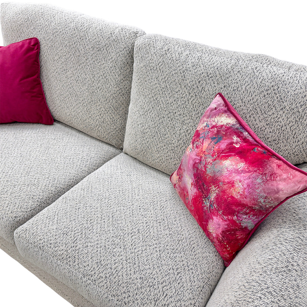 'Poppy' Taupe Woven Fabric Large 2 Seater Sofa Bed