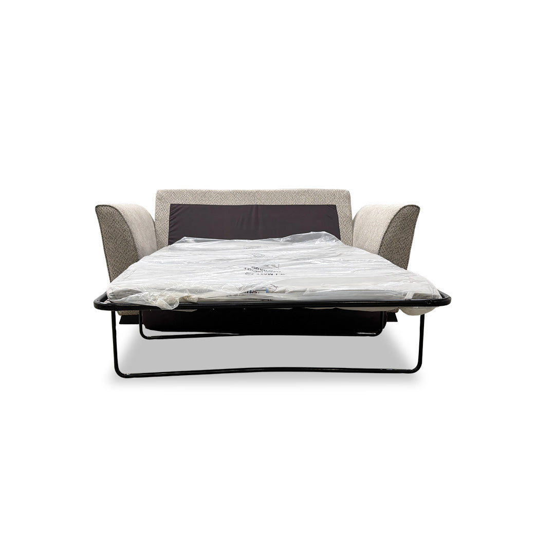 'Poppy' Taupe Woven Fabric Large 2 Seater Sofa Bed