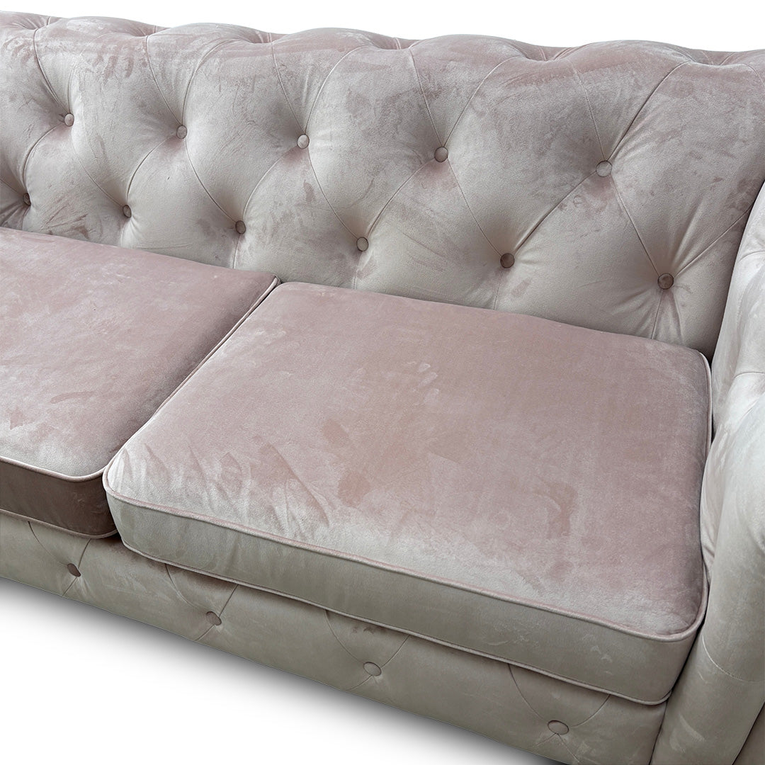 'Belair' Blush Velvet 3 Seater Sofa Bed