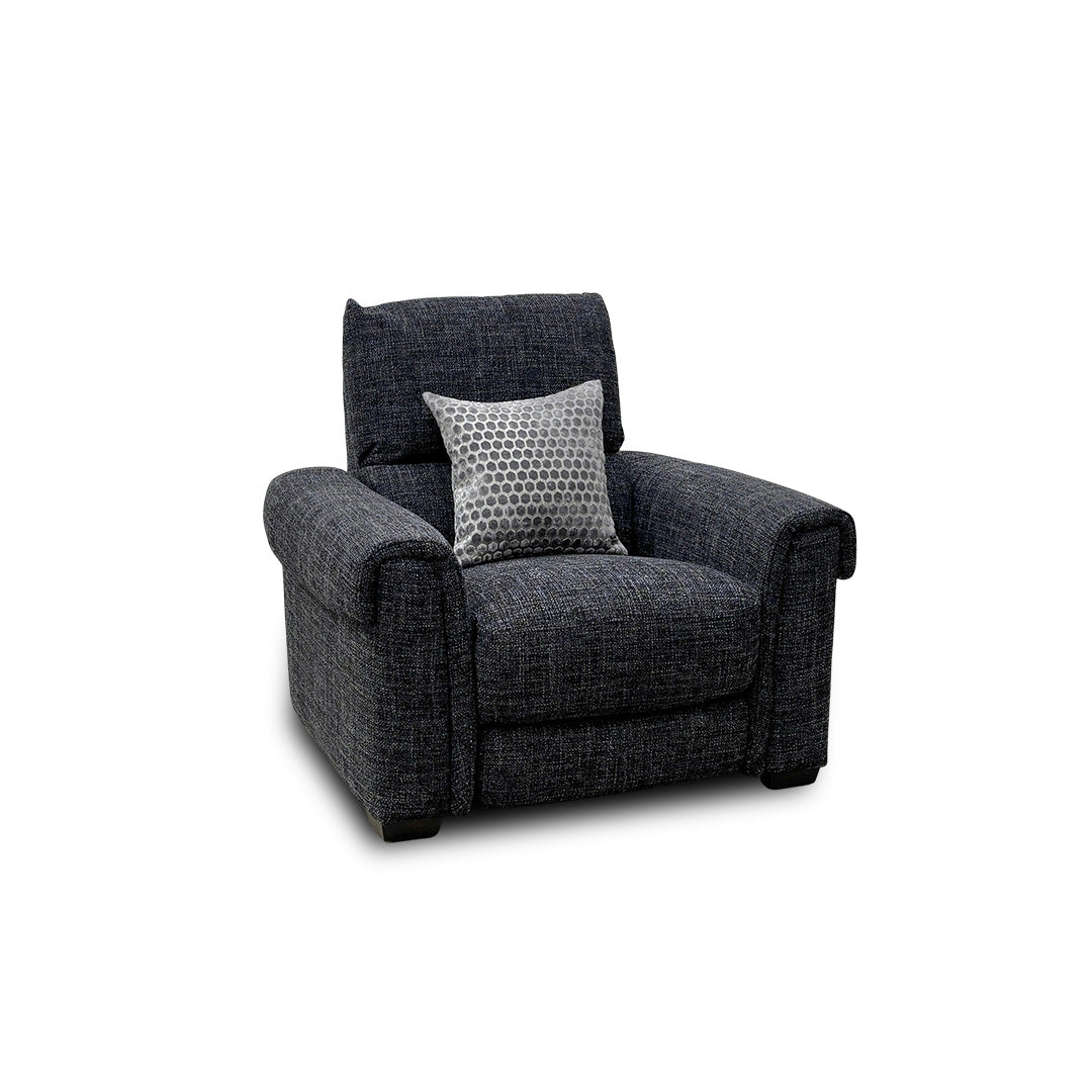'Nixon' Fab-Cac-R463 Black Mica Fabric Power Recliner Chair