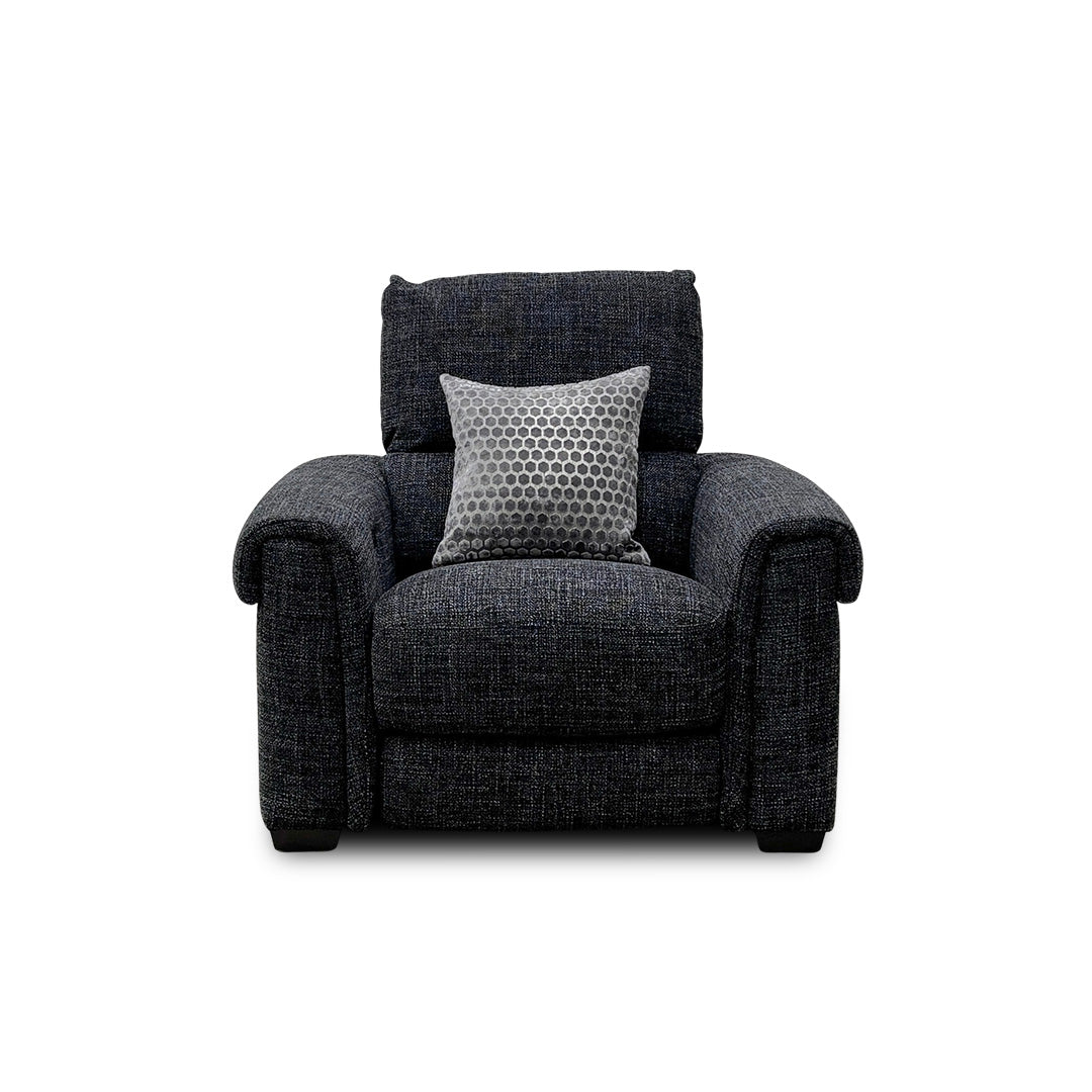 'Nixon' Fab-Cac-R463 Black Mica Fabric Power Recliner Chair