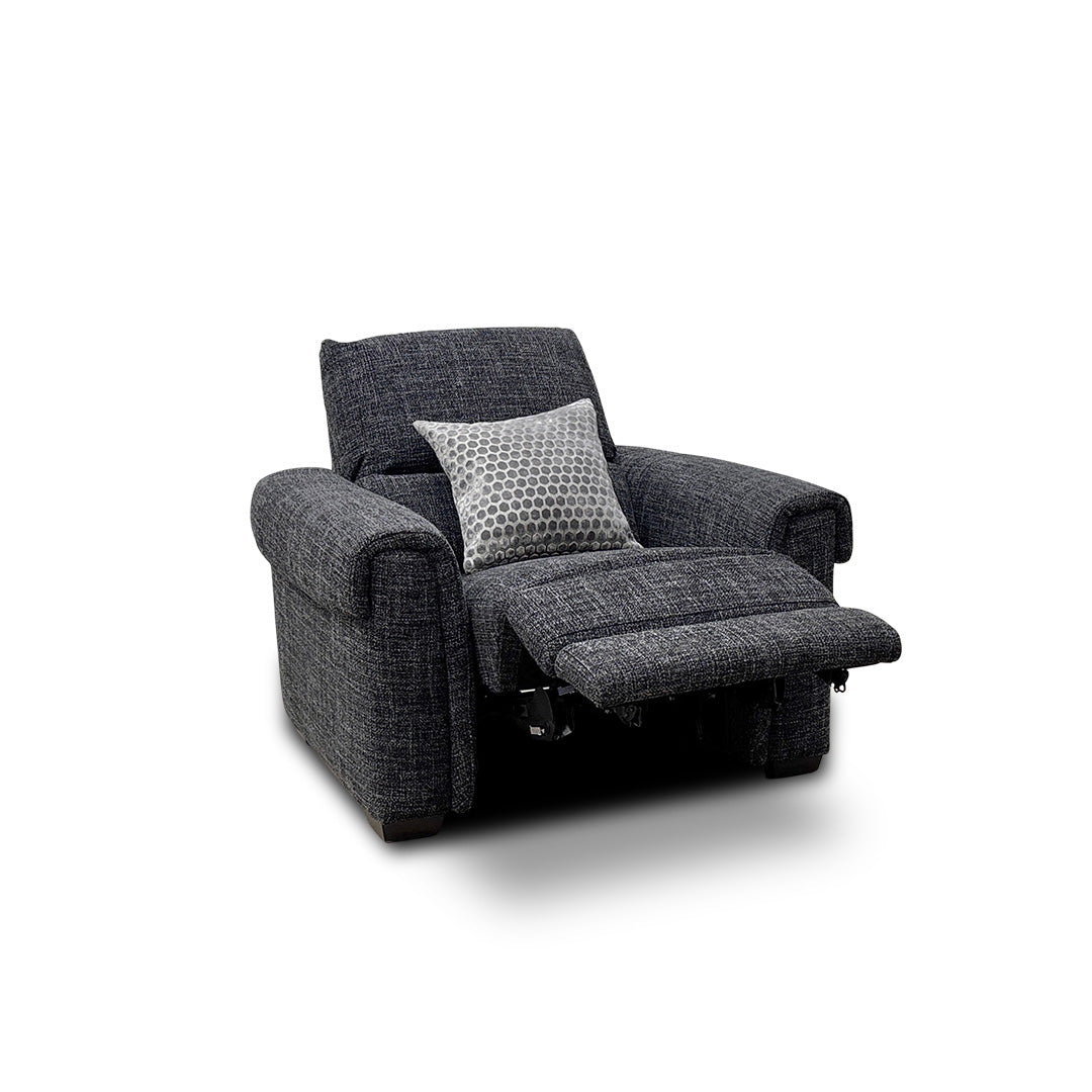 'Nixon' Fab-Cac-R463 Black Mica Fabric Power Recliner Chair
