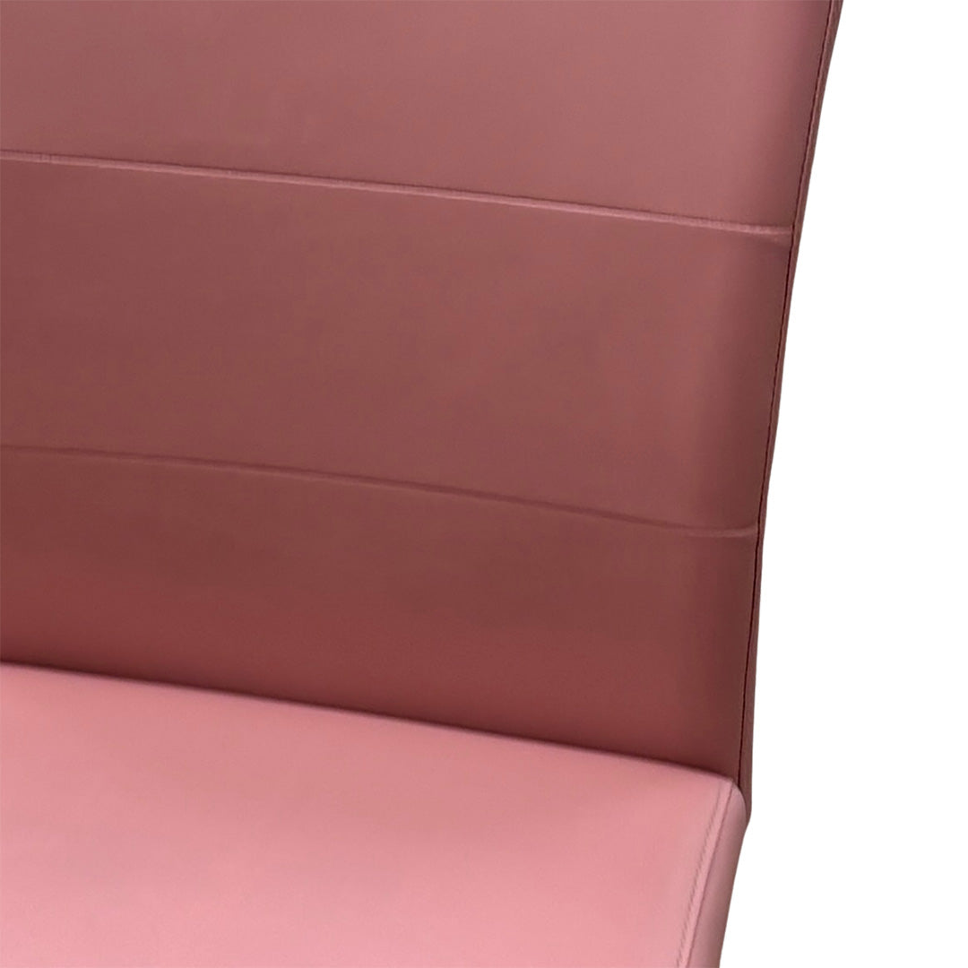 'Bianco' Pink Faux Leather Cantilever Dining Chair