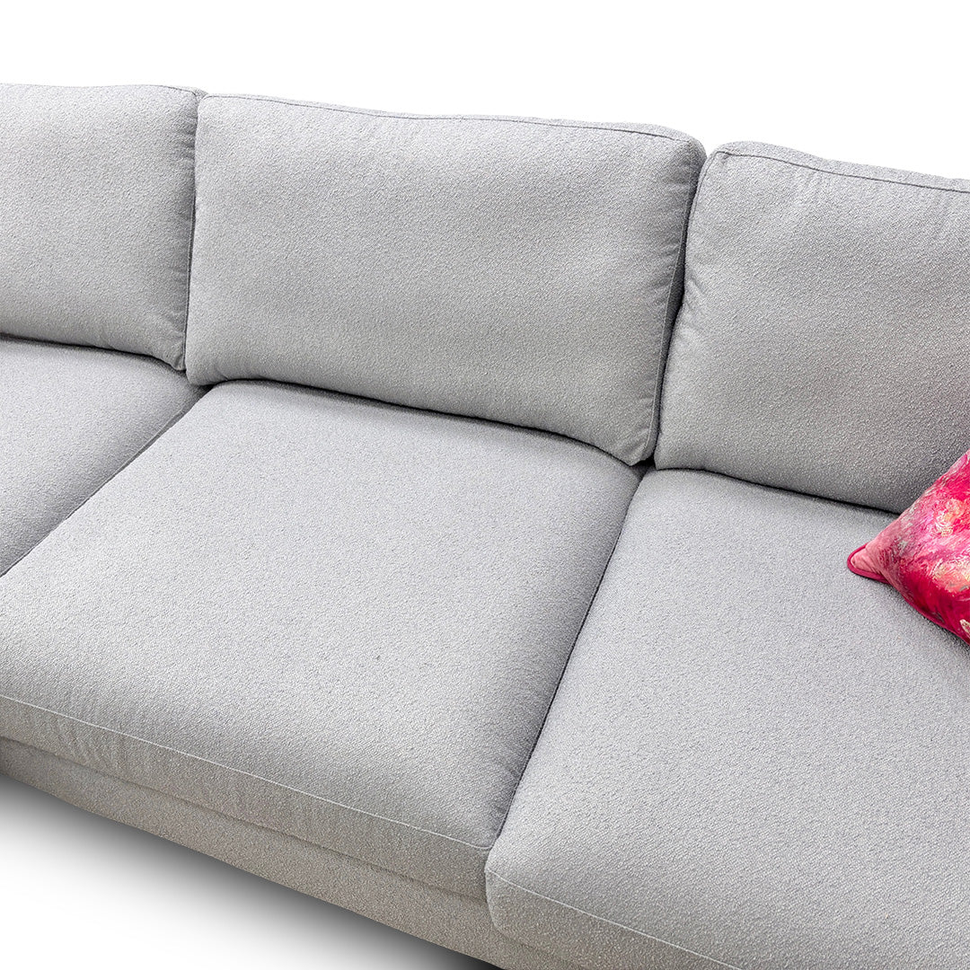 'Calix' Grey Calix Boucle Fabric Left Hand Facing Large Chaise End Sofa