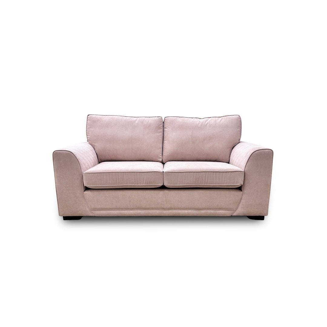 'Orka' Old Rose Plaza Linen Fabric Large 2 Seater Deluxe Sofa Bed
