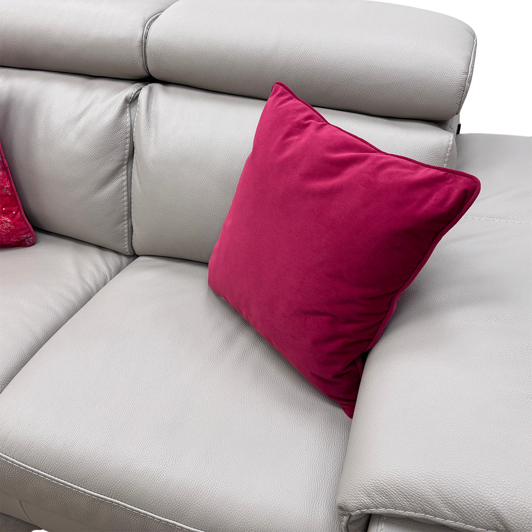 Nicoletti 'Davide' 328 Torello Tortora Leather 2 Seater Sofa + Chair