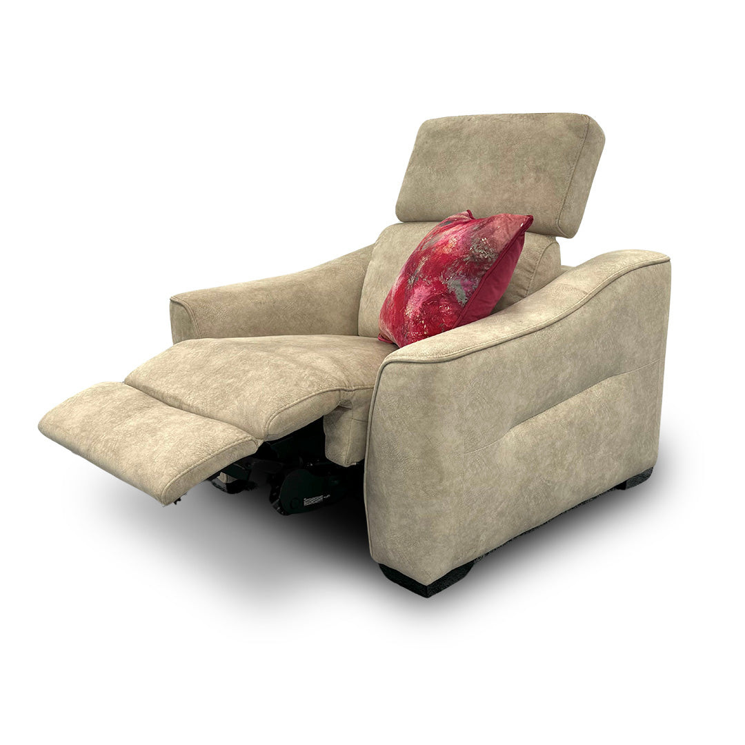 ‘Xavier’ Power Recliner Bfa-Bnn-R26 Cream Velvet Armchair
