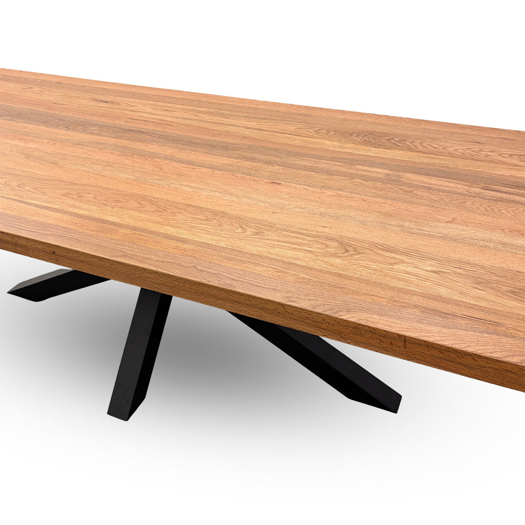 Bodahl 'Terra' 01 Oiled Solid Oak Straight Edge 240cm Dining Table with Metal Star Base Legs