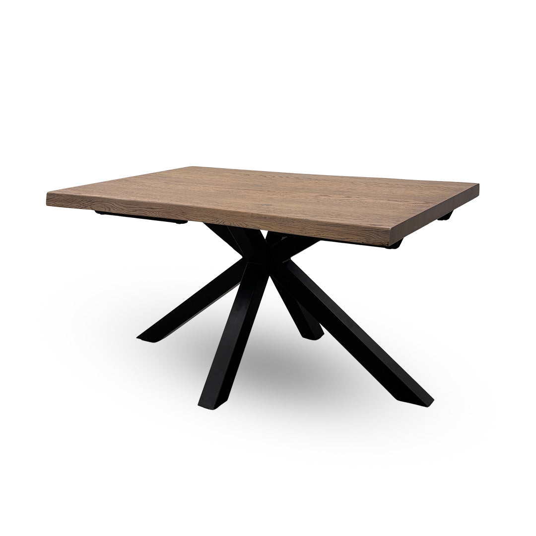 'Mars' Natural Dark Solid Oak Large Live Edge Dining Table