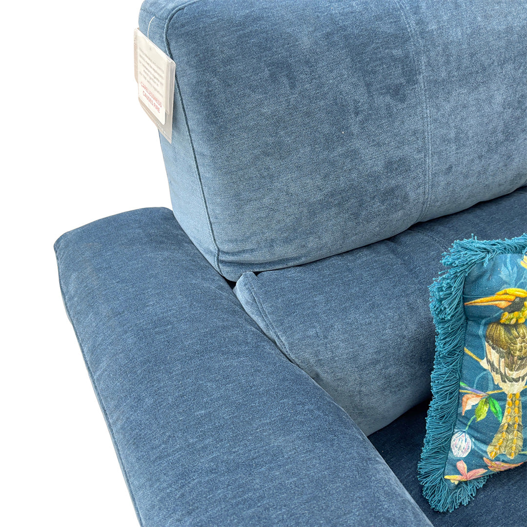 'Lecce' Fab-Can-R330 Steel Blue Fabric Power Recliner Chair with Power Headrest
