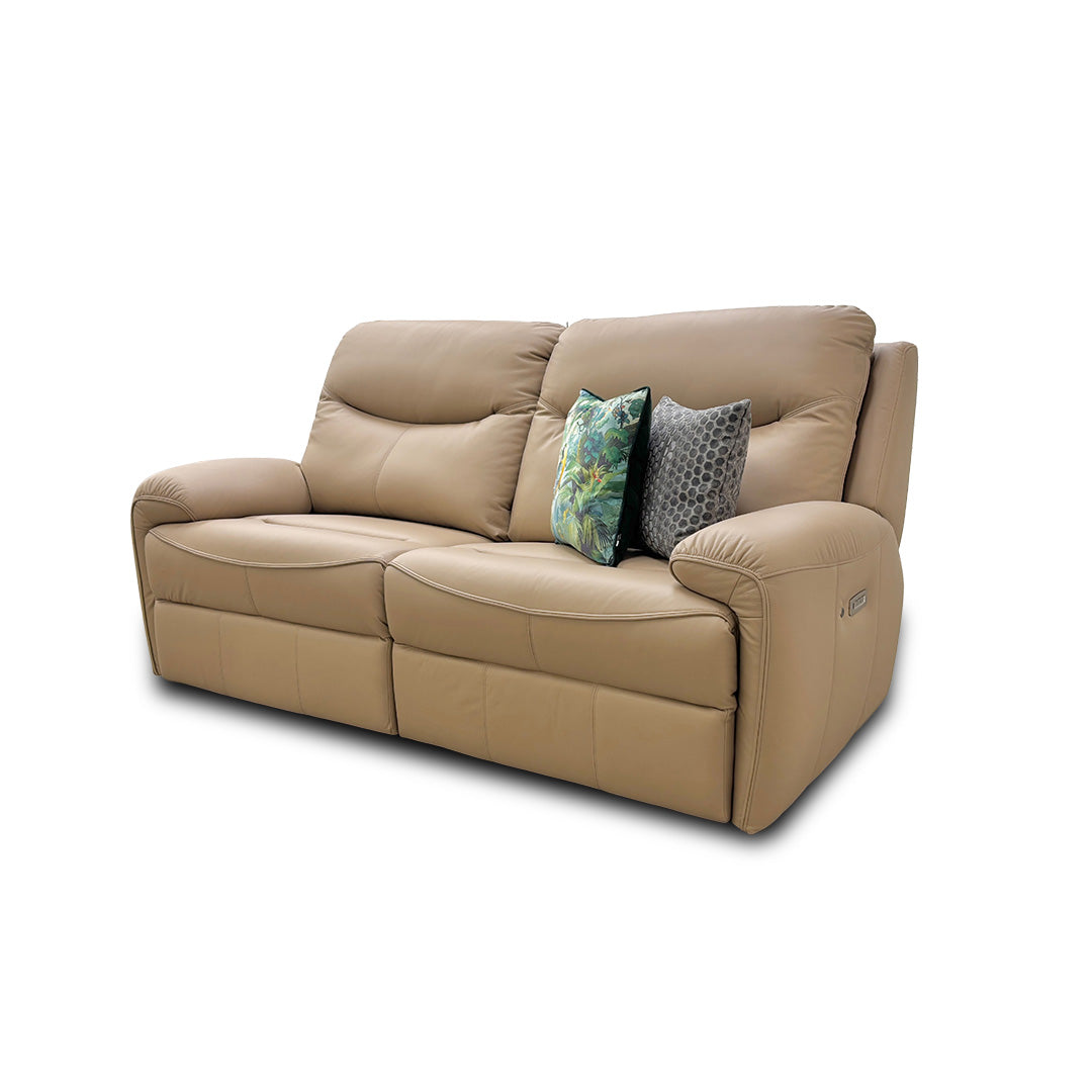 G Plan 'Amesbury' L845 Cambridge Putty Leather 3 Seater Power Recliner Sofa with Power Headrest, Power Lumbar and Heated Seats