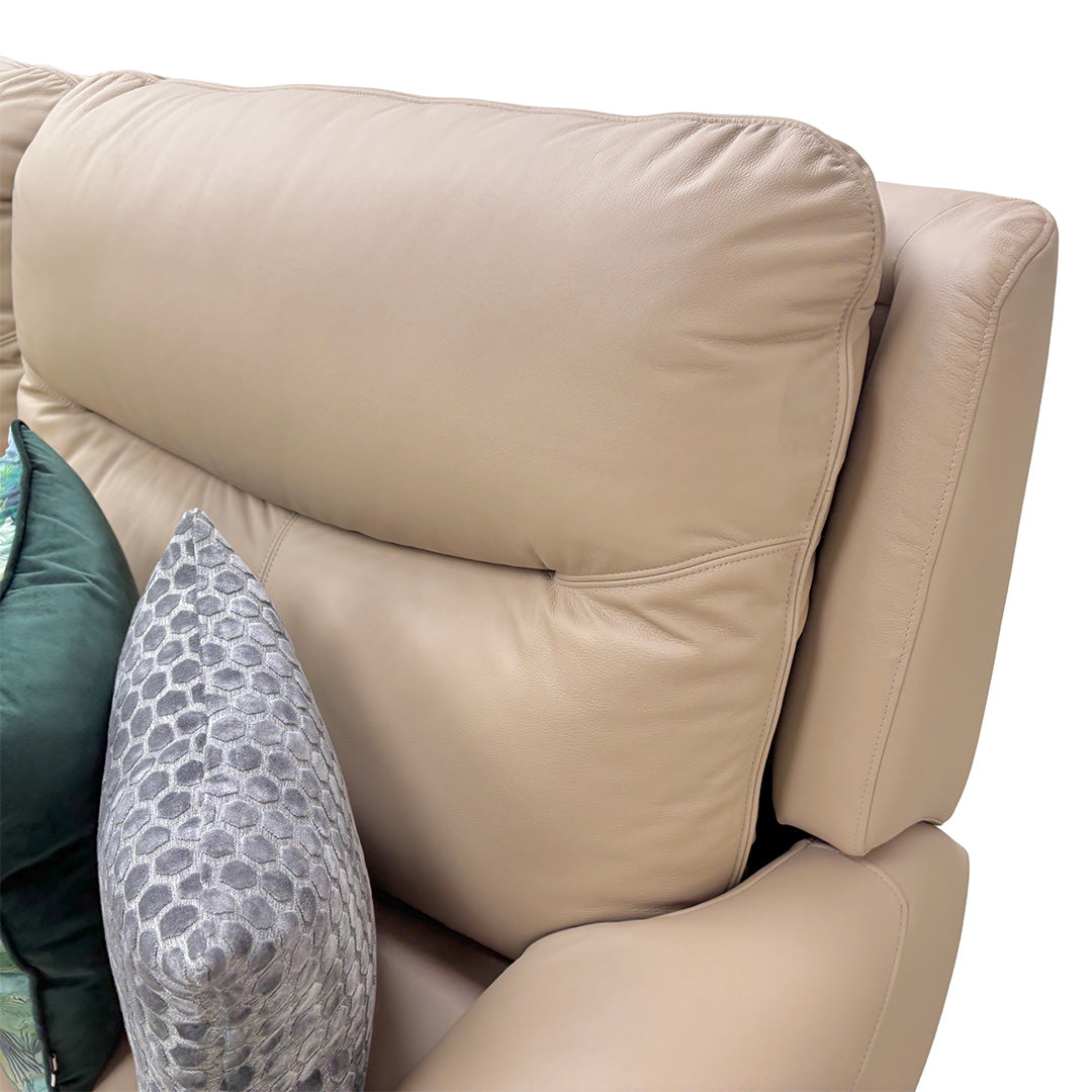 G Plan 'Amesbury' L845 Cambridge Putty Leather 3 Seater Power Recliner Sofa with Power Headrest, Power Lumbar and Heated Seats