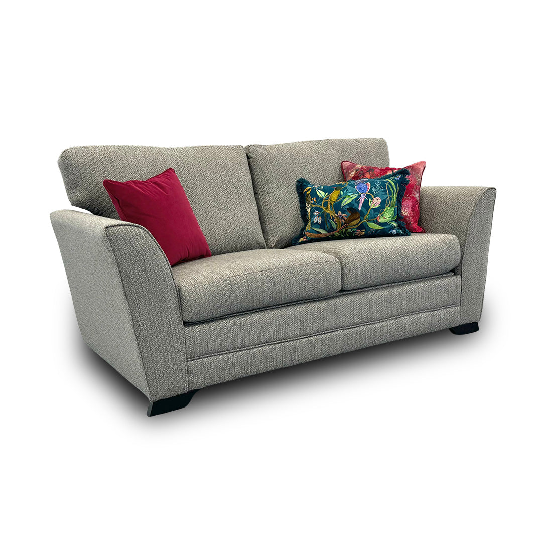 ‘Poppy’ Mid Grey Woven Fabric Large 2 Seater Sofa Bed