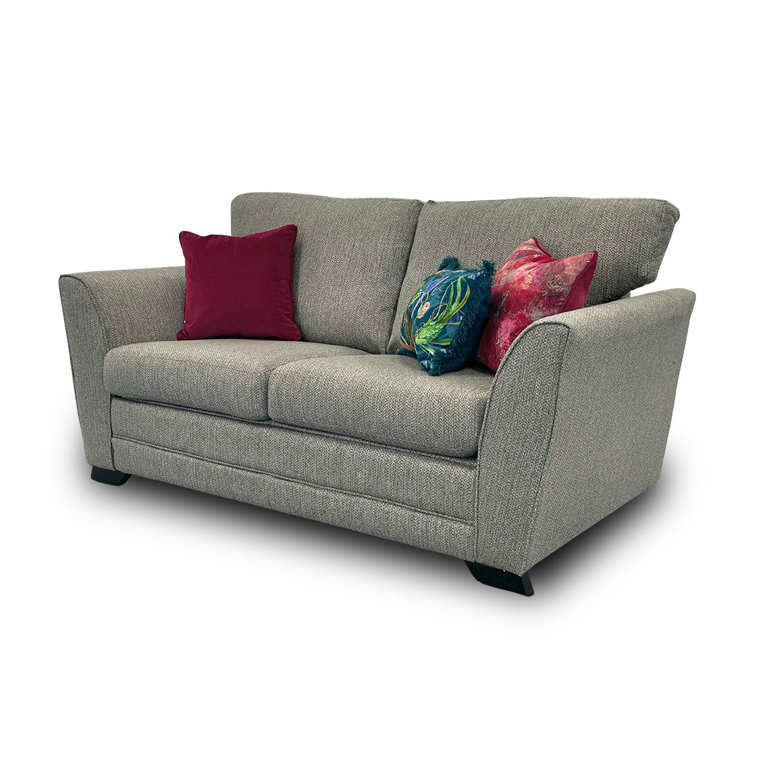 ‘Poppy’ Mid Grey Woven Fabric Large 2 Seater Sofa Bed