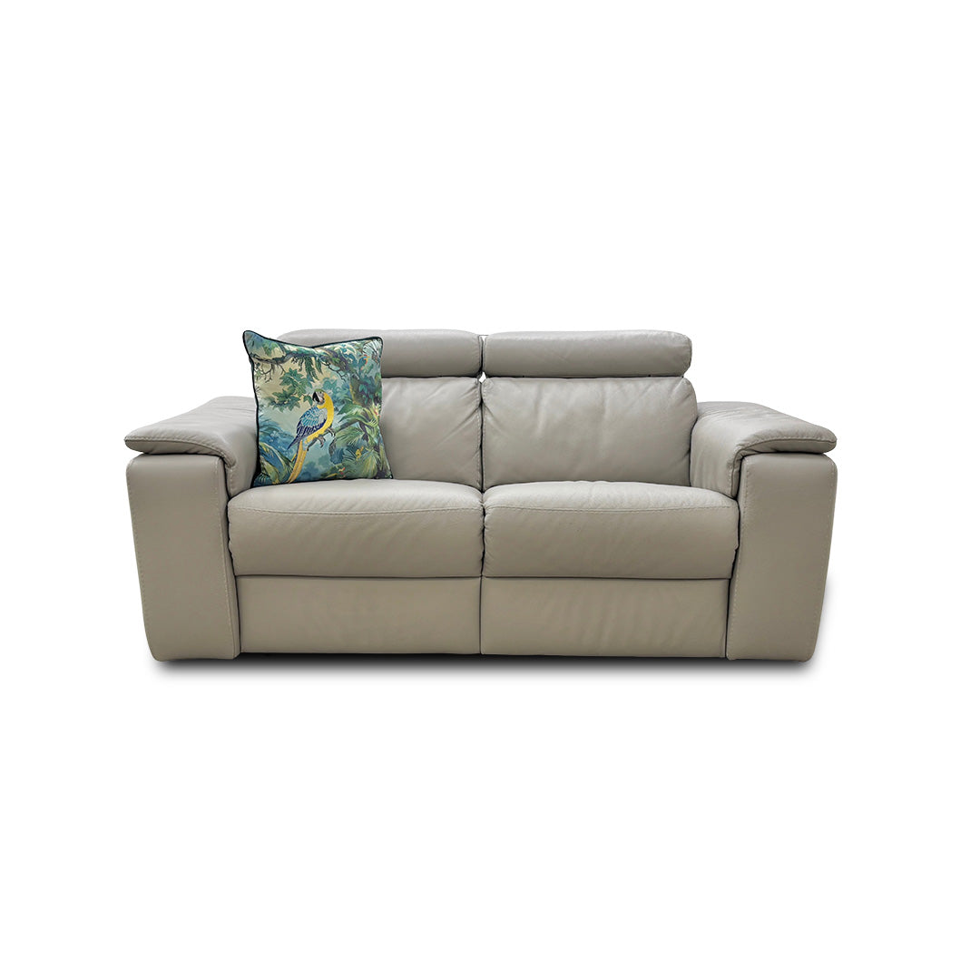 Nicoletti 'Davide' 328 Torello Tortora Leather 2 Seater Power Recliner Sofa