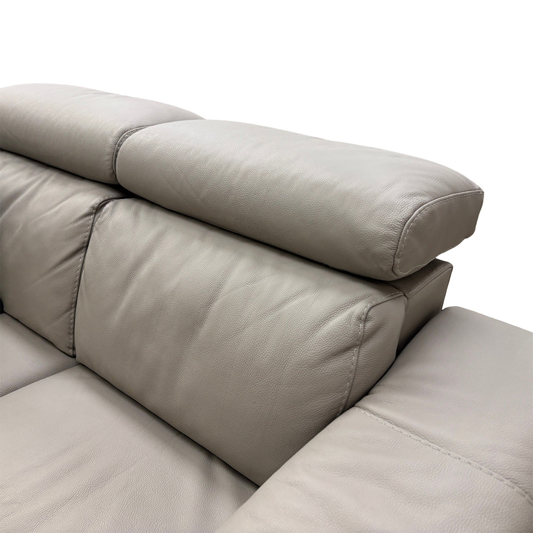 Nicoletti 'Davide' 328 Torello Tortora Leather 2 Seater Power Recliner Sofa