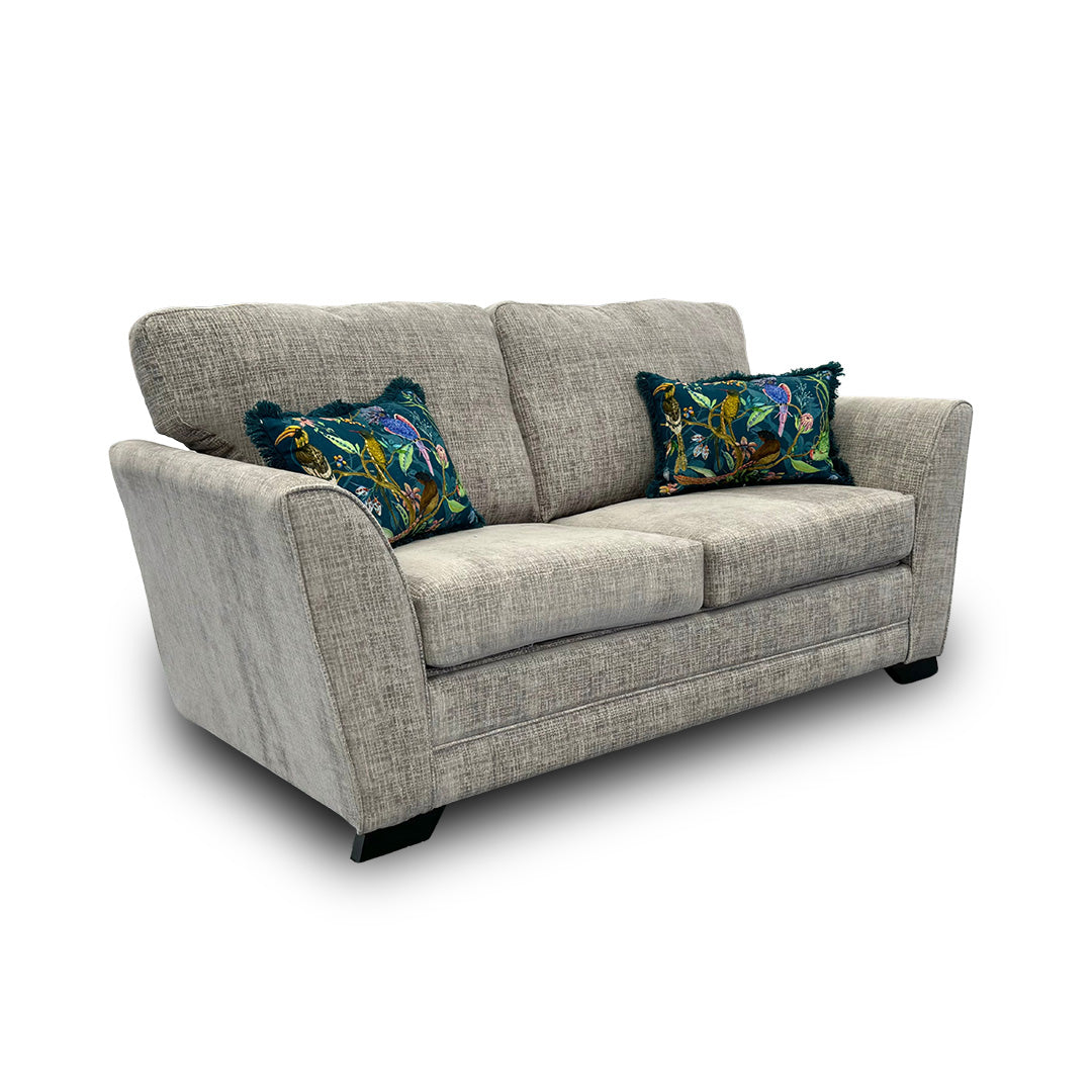 ‘Poppy’ Light Grey Woven Fabric Large 2 Seater Sofa Bed