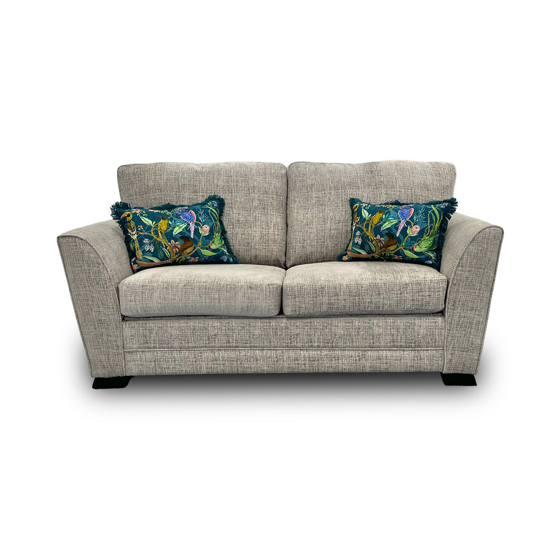 ‘Poppy’ Light Grey Woven Fabric Large 2 Seater Sofa Bed