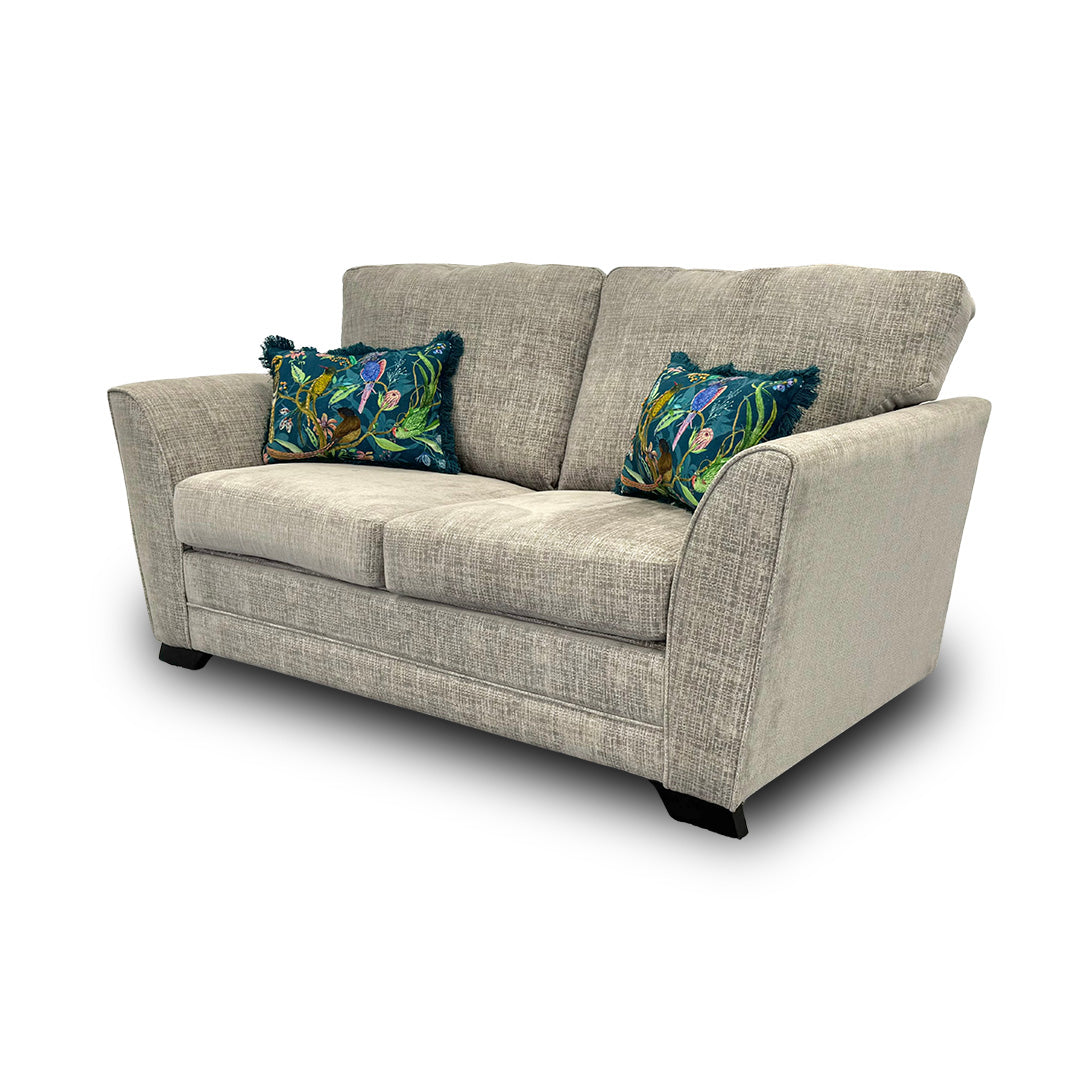 ‘Poppy’ Light Grey Woven Fabric Large 2 Seater Sofa Bed