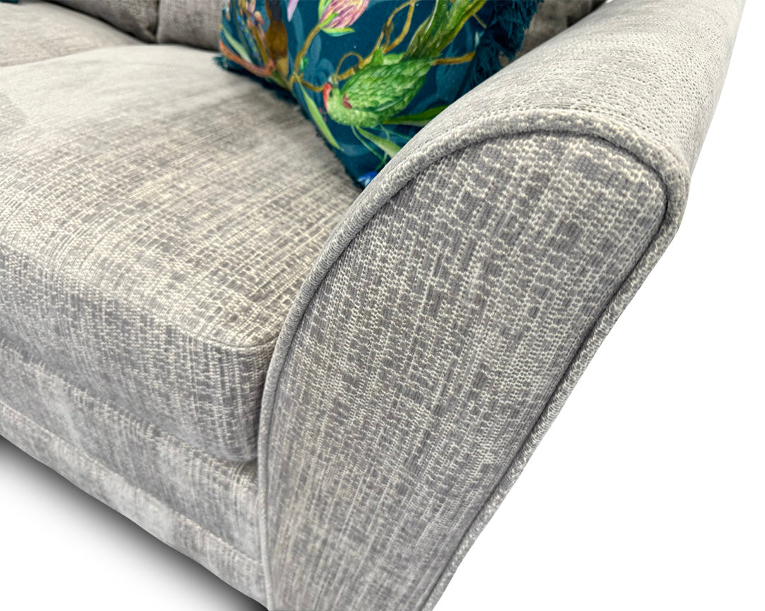 ‘Poppy’ Light Grey Woven Fabric Large 2 Seater Sofa Bed