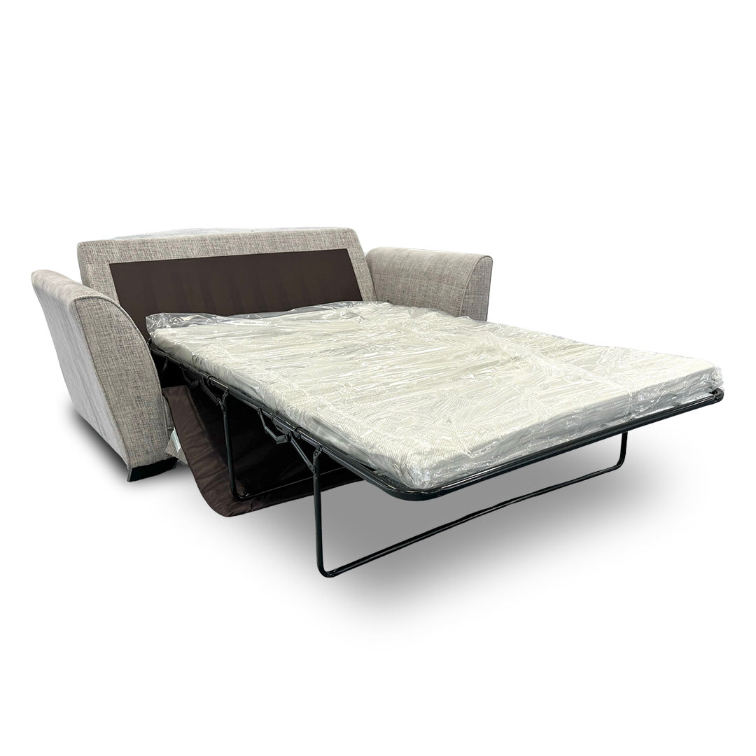 ‘Poppy’ Light Grey Woven Fabric Large 2 Seater Sofa Bed