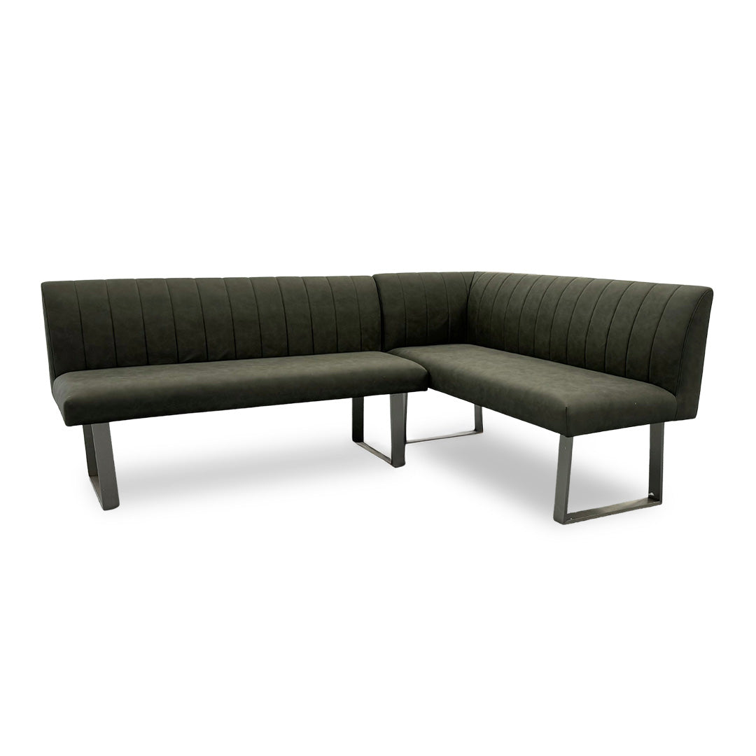 ‘Grigio’ Grey Faux Leather Right-Hand Facing Corner Dining Bench