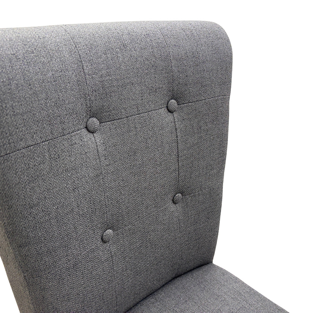 ‘Augusta’ Anthracite Fabric Roll Back Upholstered Dining Chairs - Set of 4