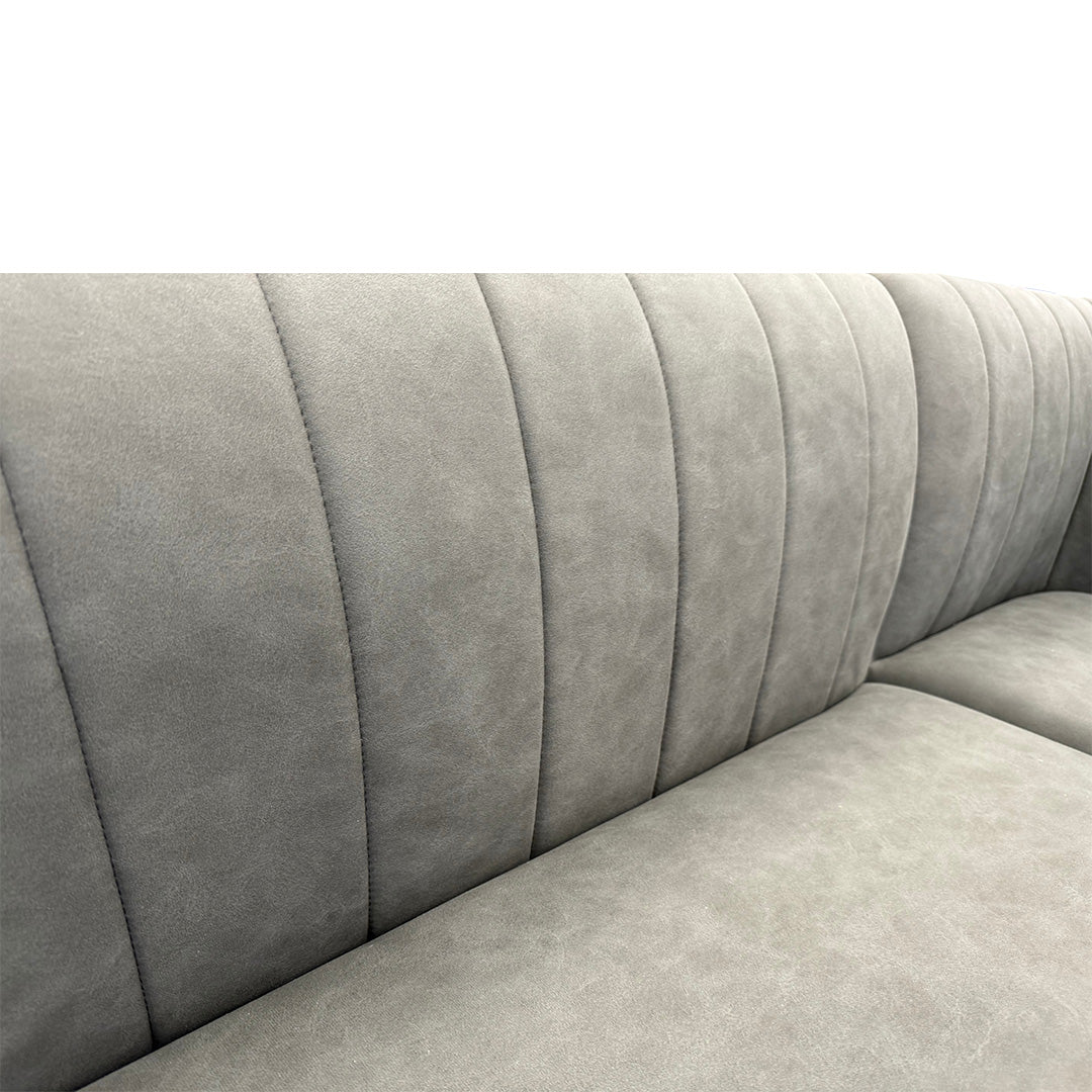 ‘Grigio’ Grey Faux Leather Right-Hand Facing Corner Dining Bench