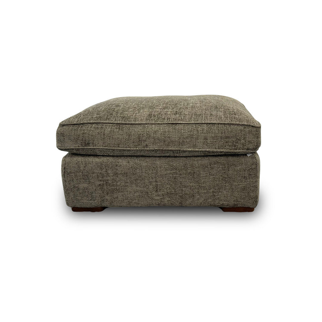 ‘Emilia' Grey Chenille Fabric Large Footstool
