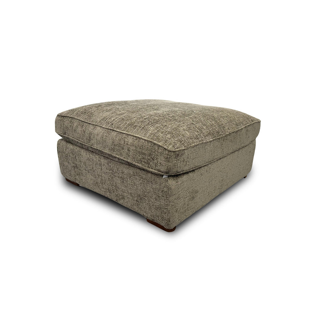 ‘Emilia' Grey Chenille Fabric Large Footstool