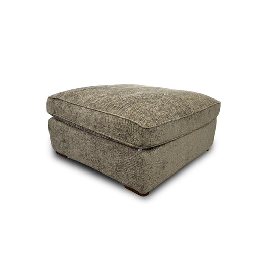 ‘Emilia' Grey Chenille Fabric Large Footstool