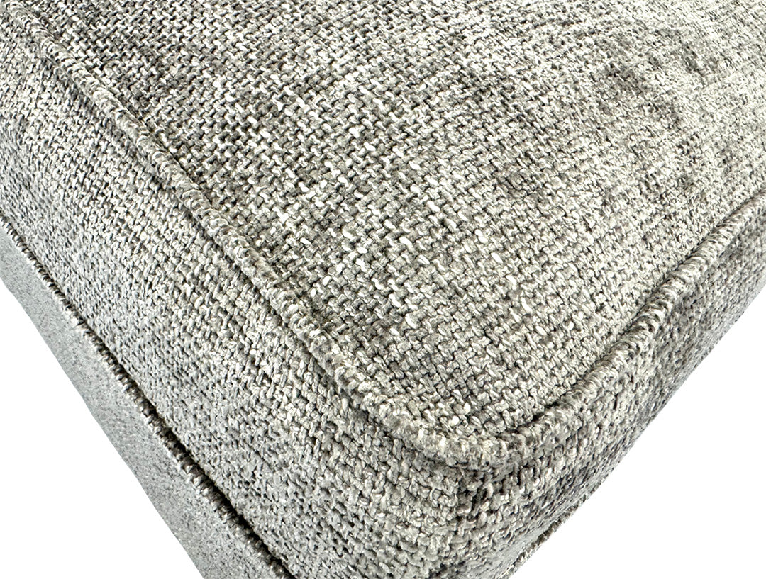 ‘Emilia' Grey Chenille Fabric Large Footstool