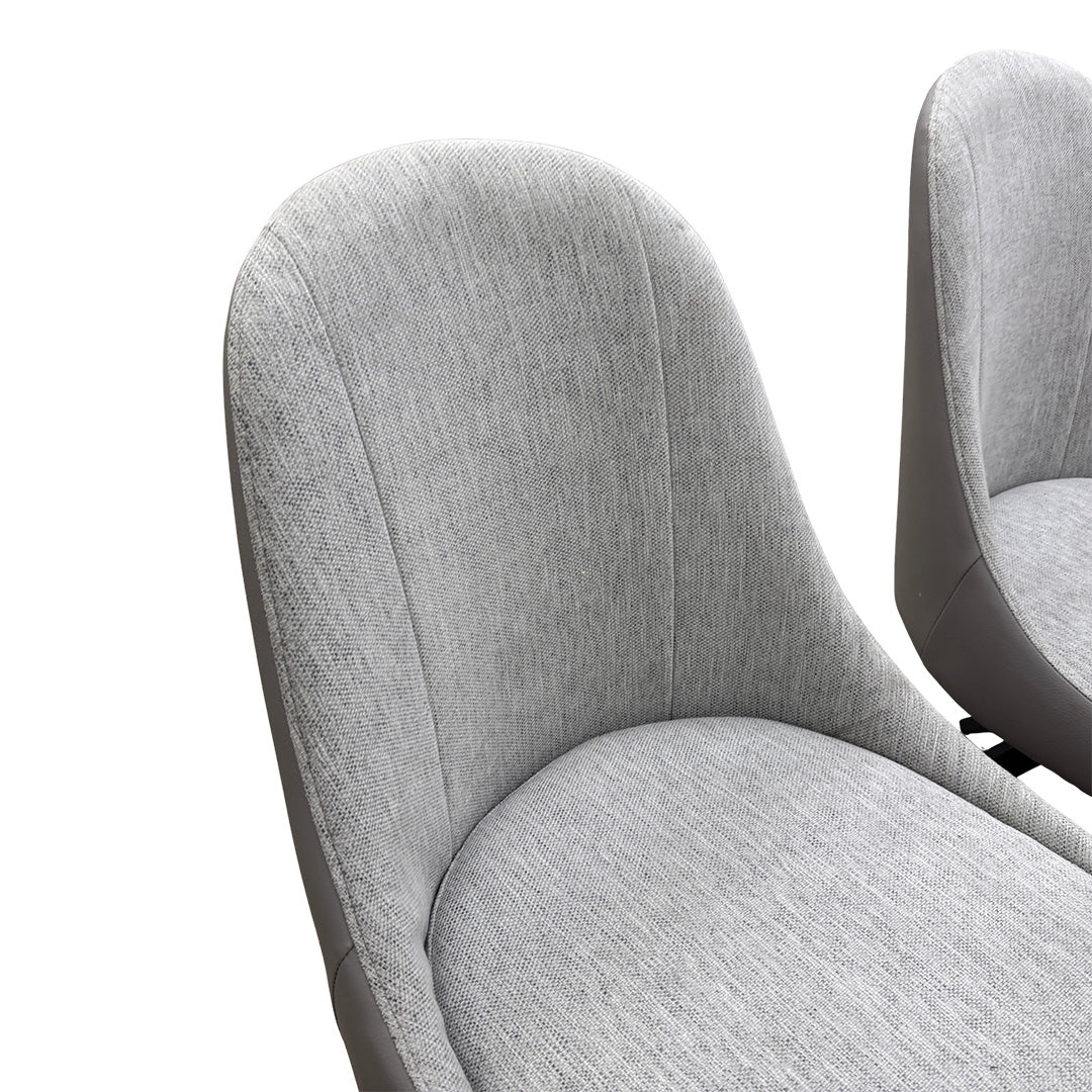 ‘Jose’ Stone Fabric Set of 4 Swivel Dining Chairs